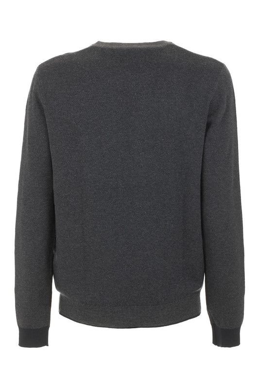 Blue Cotton Men Sweater