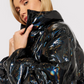 Black Polyester Women Jacket