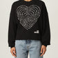 Chic Black Cotton Sweatshirt with Front Design