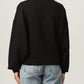 Chic Black Cotton Sweatshirt with Front Design