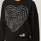 Chic Black Cotton Sweatshirt with Front Design
