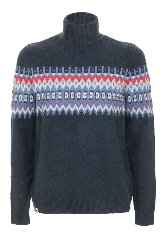 Blue Acrylic Men Sweater
