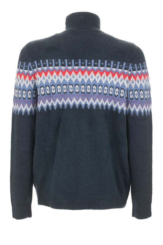 Blue Acrylic Men Sweater