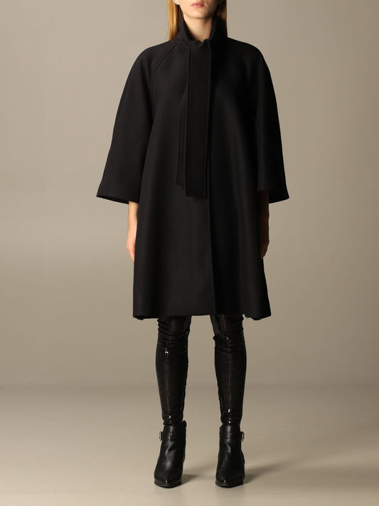 Black Wool Women Coat