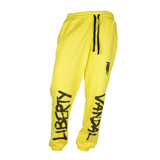 Yellow Cotton Men Track Pant