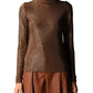 Brown Polyester Women Sweater