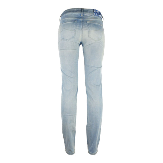Blue Cotton Women Jeans