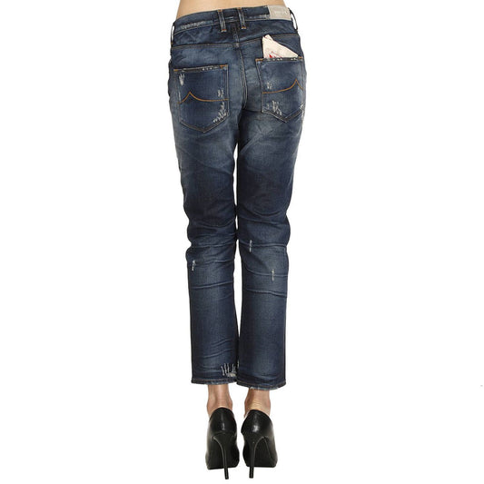 Blue Cotton Women Jeans