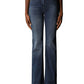 Blue Cotton Women's High-Waist Flared Jeans