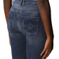 Blue Cotton Women's High-Waist Flared Jeans