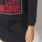 Embossed Logo Cotton Dress in Black
