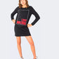 Embossed Logo Cotton Dress in Black