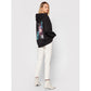 Embossed Detail Cotton Hoodie - Elegance with Comfort