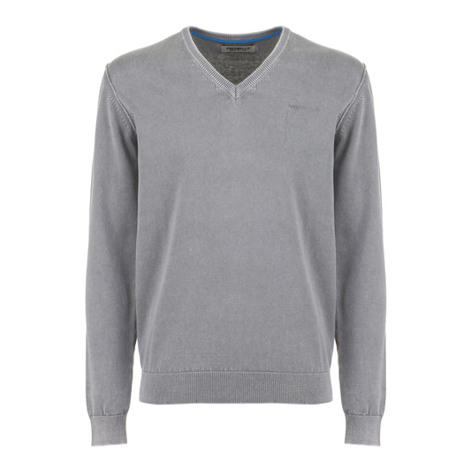 Gray Cotton Men Sweater