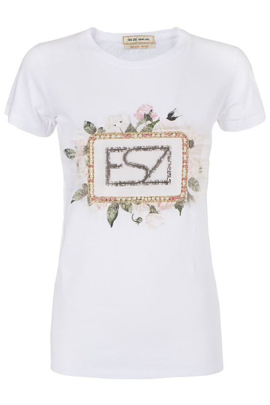 White Cotton Women T-Shirt