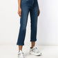 Blue Cotton Women's Cropped Jean