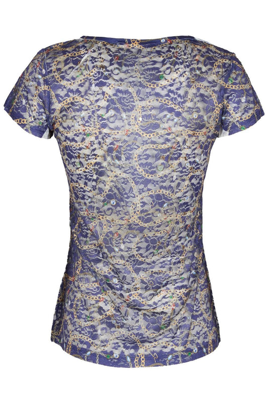 Blue Polyester Women T-Shirt