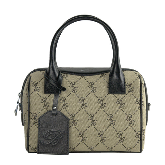 Beige Cotton Women Handbag