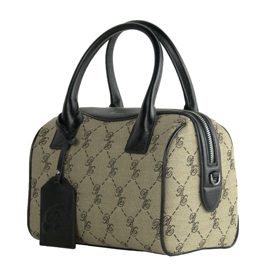 Beige Cotton Women Handbag