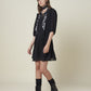 Elegant Black Tulle Knee-Length Dress