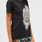 Black Cotton Women T-Shirt