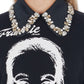 Black Cotton Women Sweater
