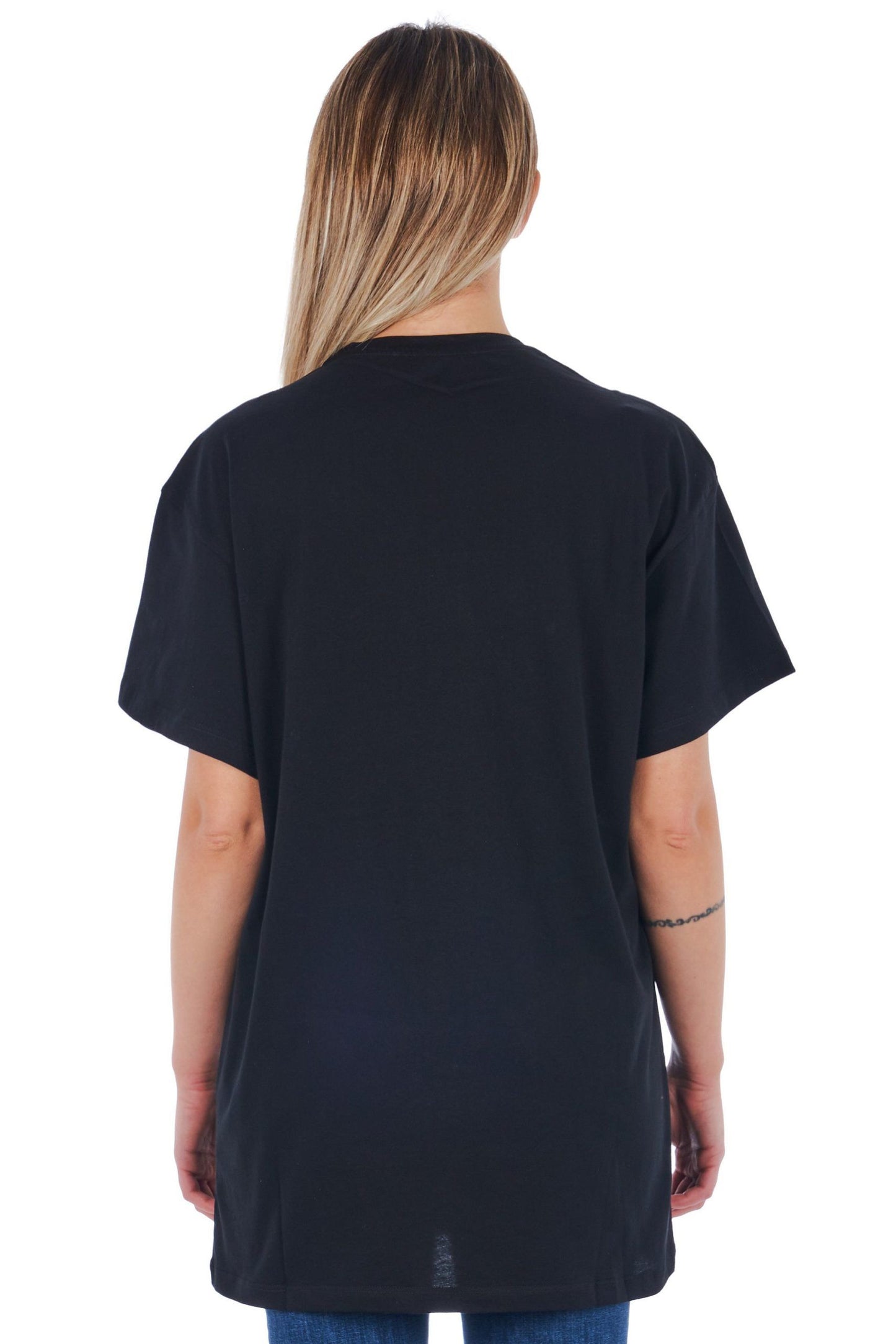 Black Cotton Women T-Shirt