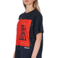 Black Cotton Women T-Shirt