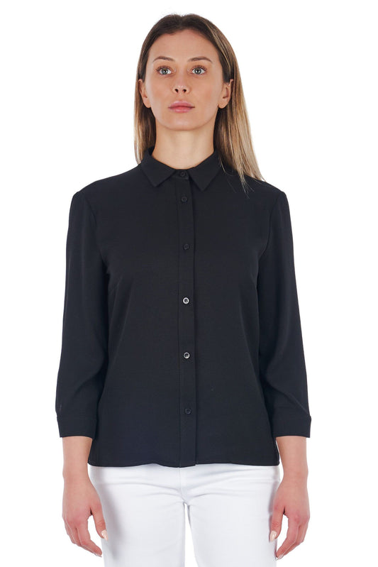 Black Polyester Women Shirt