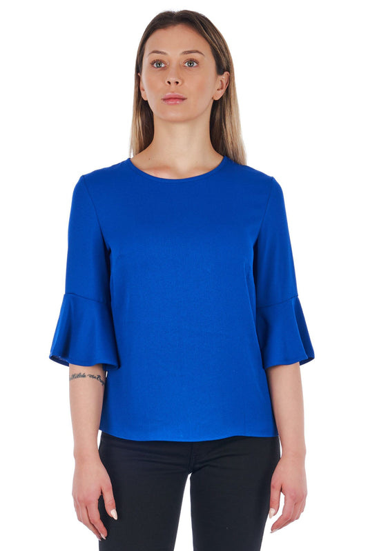 Blue Polyester Women Shirt