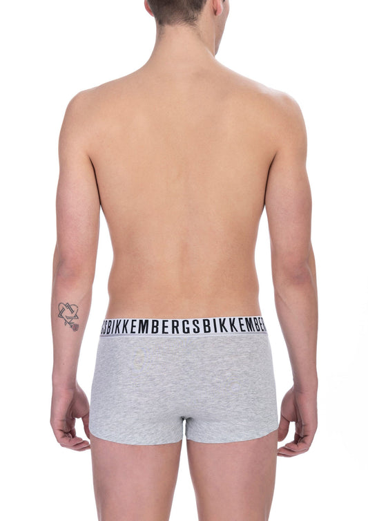 Gray Cotton Men Underwear Trunk Set