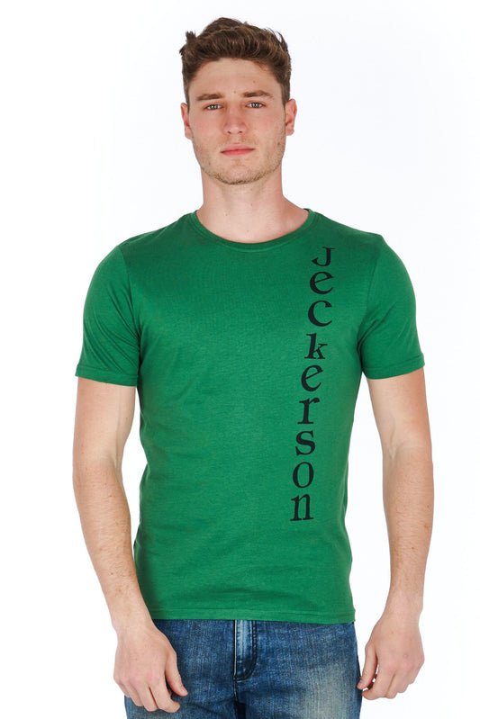 Green Cotton Men T-Shirt