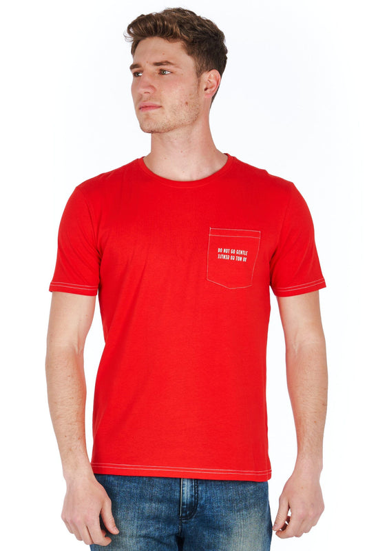 Red Cotton Men T-Shirt