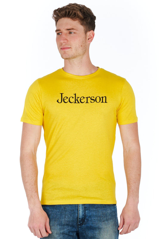 Yellow Cotton Men T-Shirt