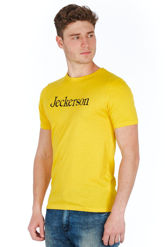 Yellow Cotton Men T-Shirt