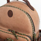 Beige Leather Men Backpack