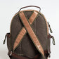 Beige Leather Men Backpack