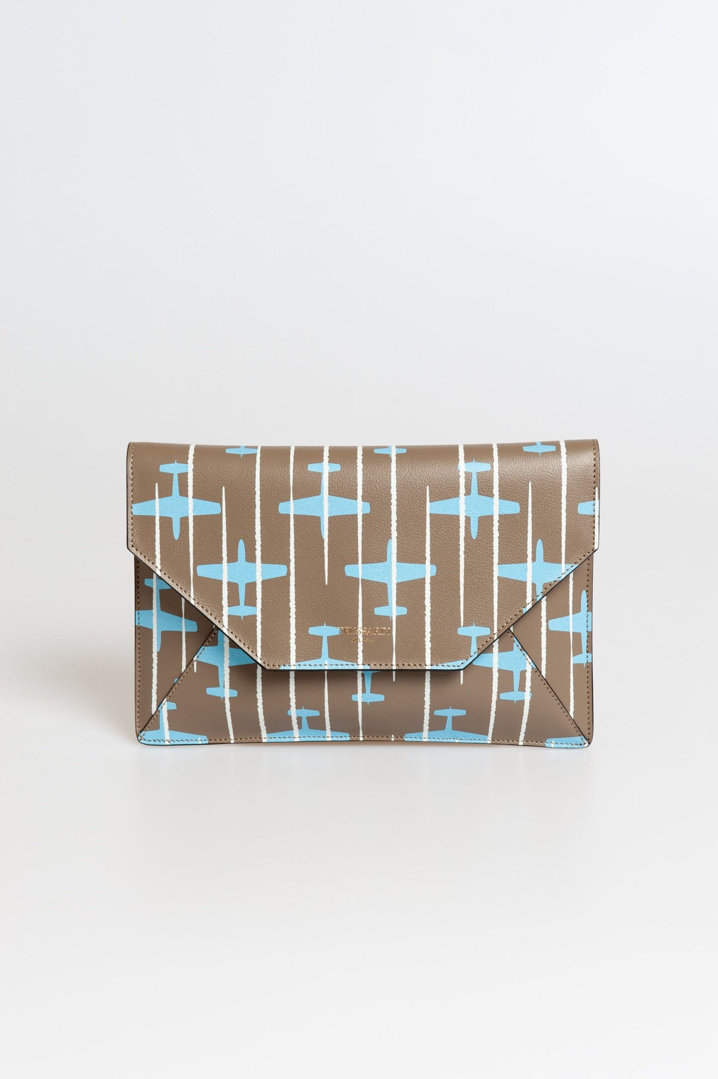 Beige Leather Women Clutch