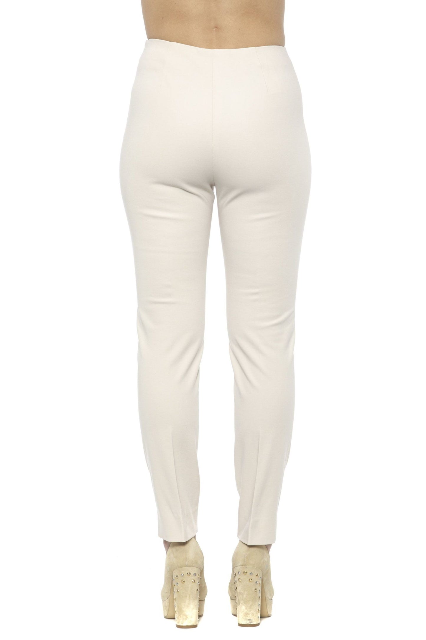 Beige Cotton Women Pants