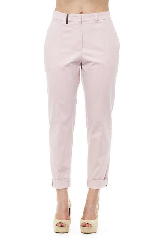 Pink Cotton Women Chino Pants