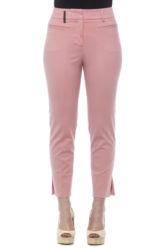 Pink Cotton Women Trouser