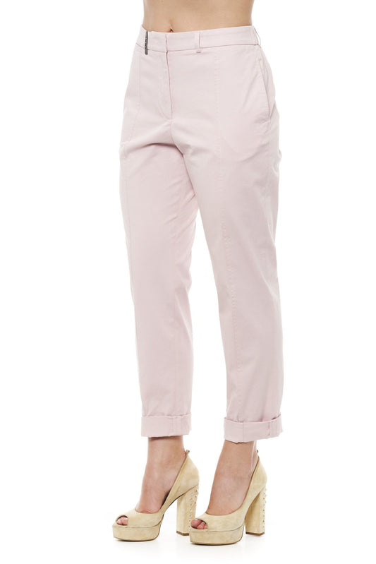 Pink Cotton Women Chino Pants
