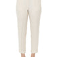 Beige Acetate Women Pants