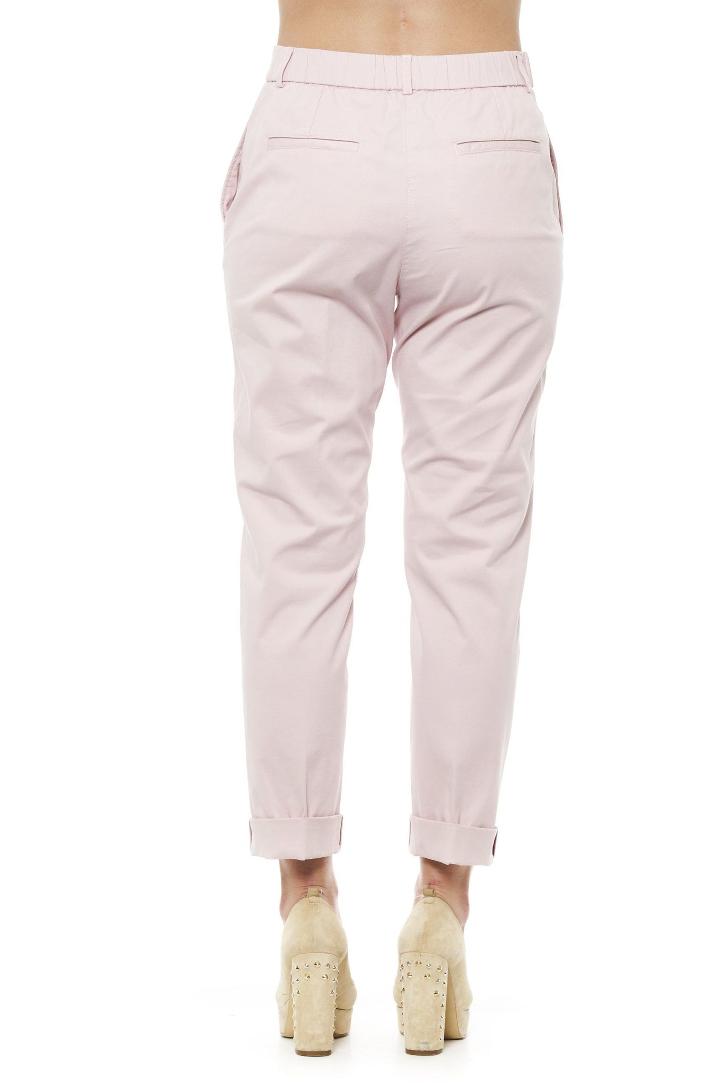 Pink Cotton Women Chino Pants