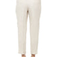 Beige Acetate Women Pants