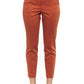 Orange Cotton Women Trouser