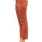 Orange Cotton Women Trouser