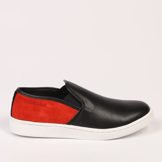 Black Leather Women Sneaker