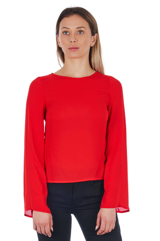 Red Polyester Women Blouse