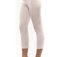 Beige Cotton Women Ankle Trouser